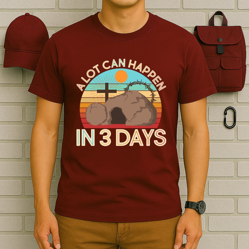 Retro Easter A Lot Can Happen In 3 Days T-Shirt