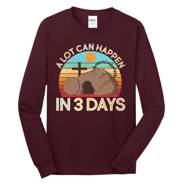 Retro Easter A Lot Can Happen In 3 Days Tall Long Sleeve T-Shirt