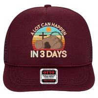 Retro Easter A Lot Can Happen In 3 Days Trucker Hat