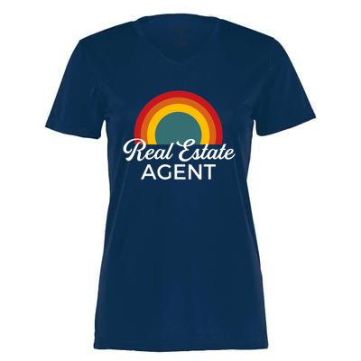 Real Estate Agent Realtor Vintage Design Women's Momentum V-Neck T-Shirt