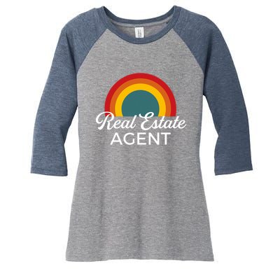 Real Estate Agent Realtor Vintage Design Women's Tri-Blend 3/4-Sleeve Raglan Shirt