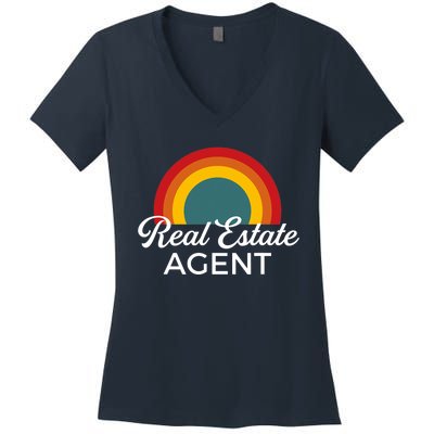 Real Estate Agent Realtor Vintage Design Women's V-Neck T-Shirt