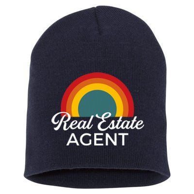 Real Estate Agent Realtor Vintage Design Short Acrylic Beanie