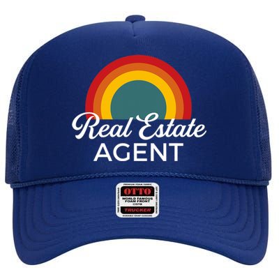 Real Estate Agent Realtor Vintage Design High Crown Mesh Back Trucker Hat