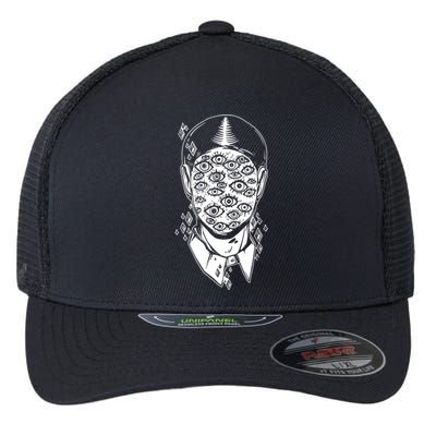 Retro Eyes Art Flexfit Unipanel Trucker Cap