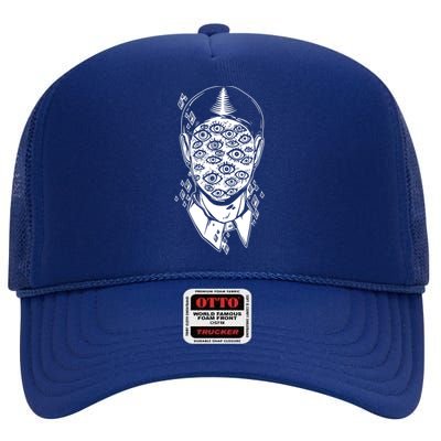 Retro Eyes Art High Crown Mesh Back Trucker Hat