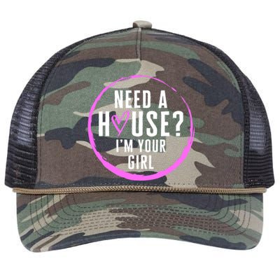 Real Estate Agent Need A House I'm Your Girl Realtor Women F Retro Rope Trucker Hat Cap