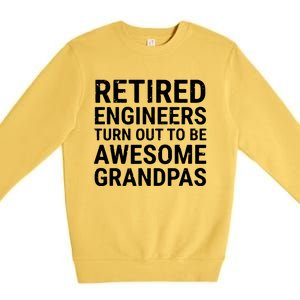 Retired Engineers Awesome Grandpas Grandfather Premium Crewneck Sweatshirt