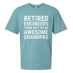 Retired Engineers Awesome Grandpas Grandfather Sueded Cloud Jersey T-Shirt