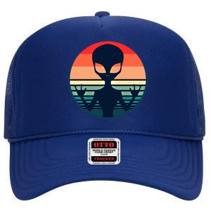 Retro Extraterrestrial Alien Meaningful Gift High Crown Mesh Back Trucker Hat