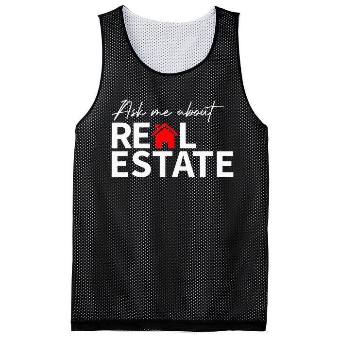 Real Estate Agent Funny Realtors Ask Me About Real Estate Mesh Reversible Basketball Jersey Tank