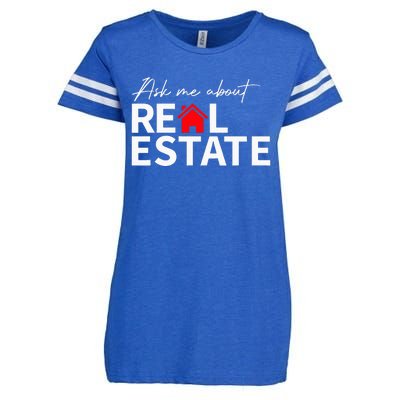 Real Estate Agent Funny Realtors Ask Me About Real Estate Enza Ladies Jersey Football T-Shirt