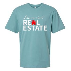 Real Estate Agent Funny Realtors Ask Me About Real Estate Sueded Cloud Jersey T-Shirt