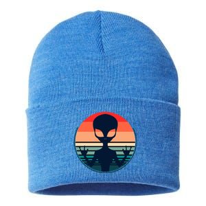 Retro Extraterrestrial Alien Gift Sustainable Knit Beanie