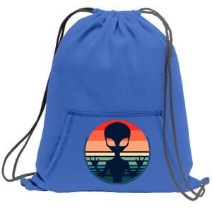 Retro Extraterrestrial Alien Gift Sweatshirt Cinch Pack Bag