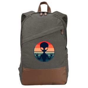 Retro Extraterrestrial Alien Gift Cotton Canvas Backpack