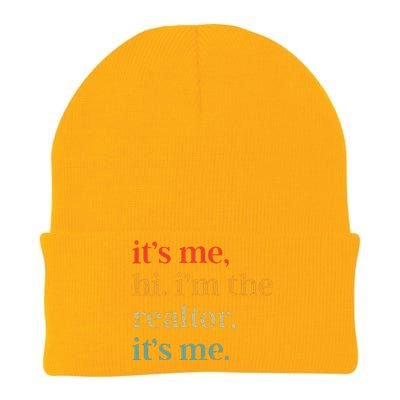 Real Estate Agent Retro Its Me Hi Im The Realtor Its Me Knit Cap Winter Beanie