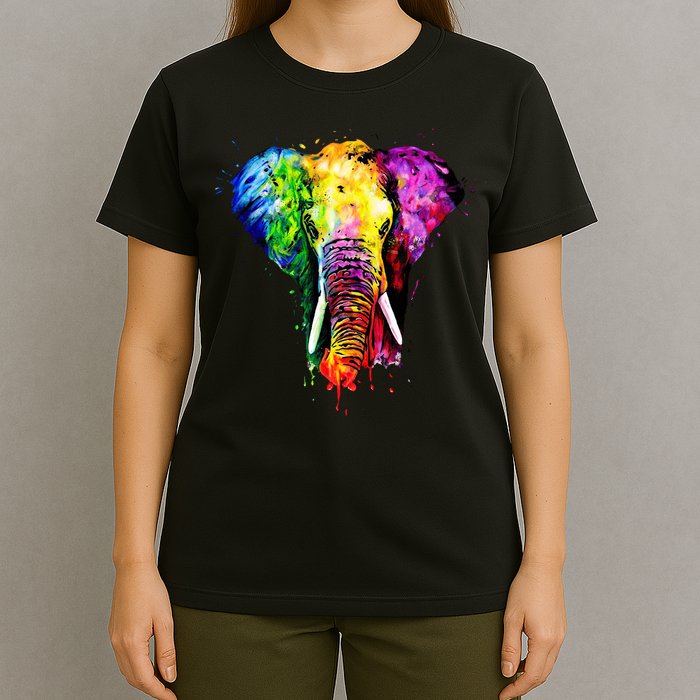 Rainbow Elephant Art Cute Gift T-Shirt