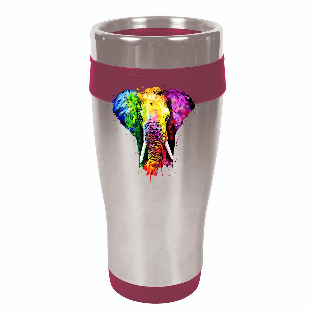 Rainbow Elephant Art Cute Gift Ladies Essential Flowy Tank