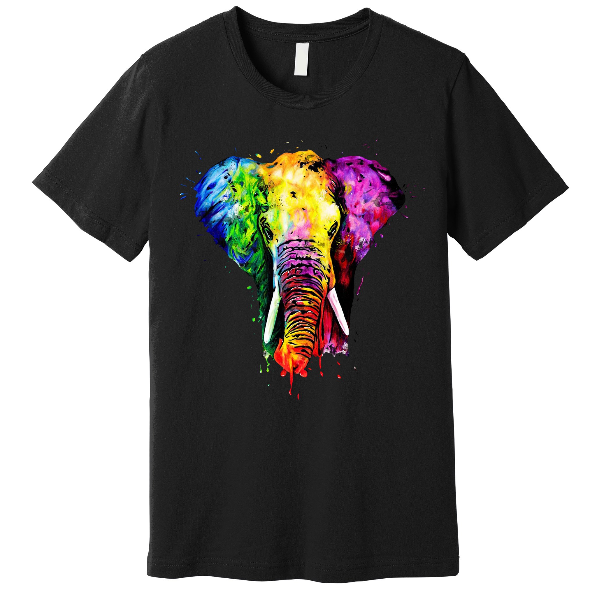 Rainbow Elephant Art Cute Gift Premium T-Shirt