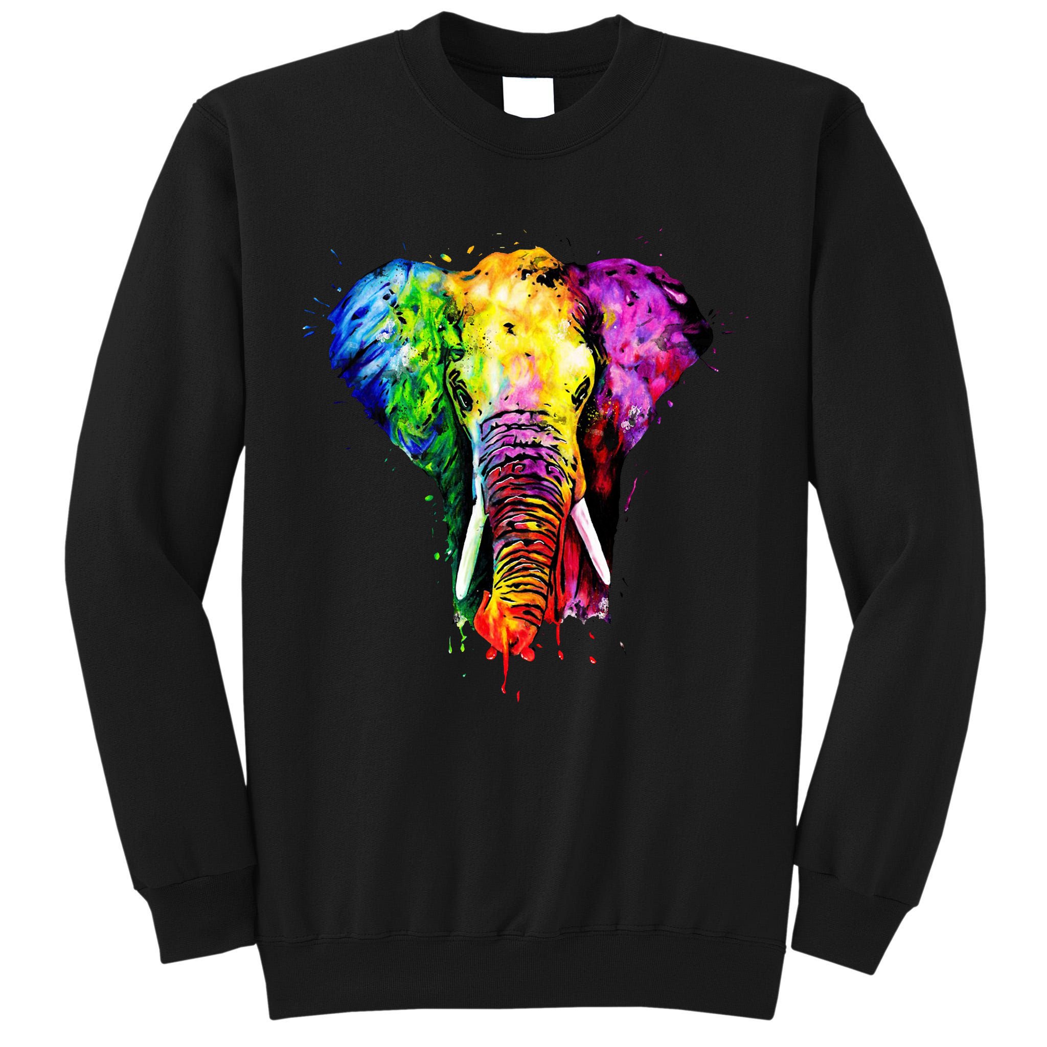 Rainbow Elephant Art Cute Gift Tall Sweatshirt