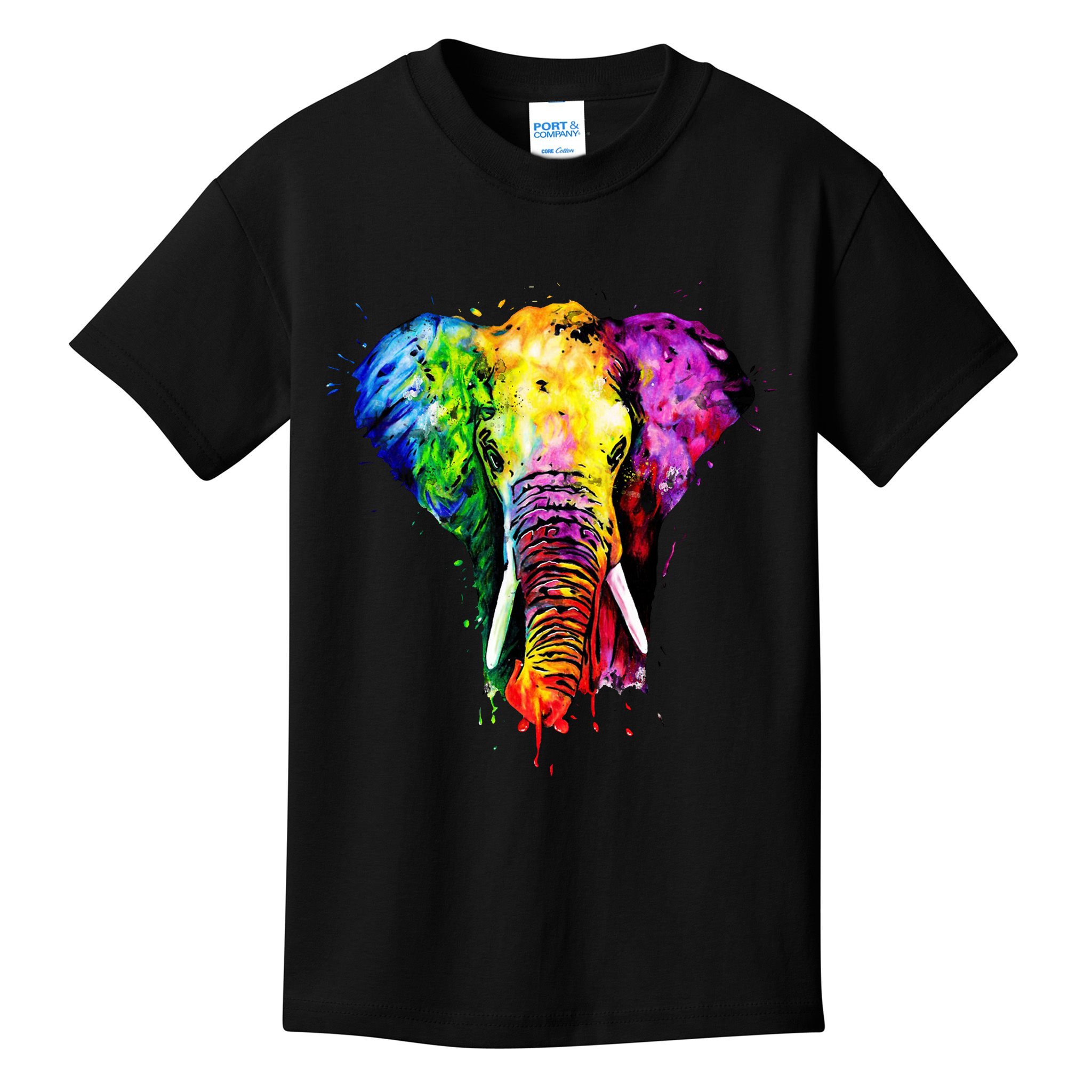 Rainbow Elephant Art Cute Gift Kids T-Shirt