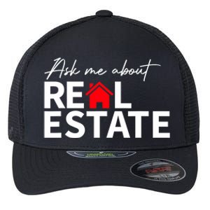 Real Estate Agent Funny Realtors Ask Me About Real Estate Flexfit Unipanel Trucker Cap