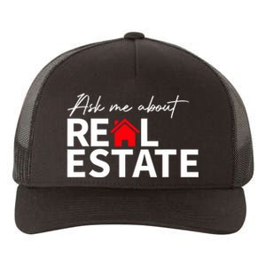 Real Estate Agent Funny Realtors Ask Me About Real Estate Yupoong Adult 5-Panel Trucker Hat