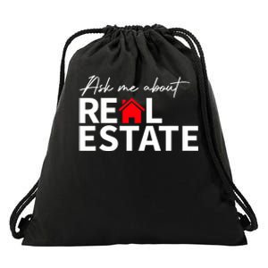 Real Estate Agent Funny Realtors Ask Me About Real Estate Drawstring Bag