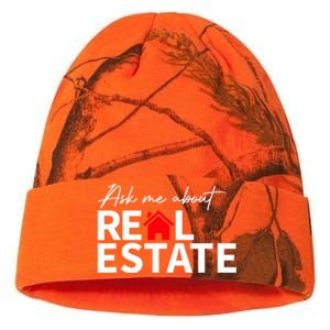 Real Estate Agent Funny Realtors Ask Me About Real Estate Kati Licensed 12" Camo Beanie