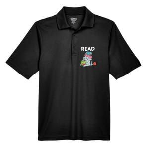 Reading Elephant And Book Lovers Friendship Men's Origin Performance Pique Polo