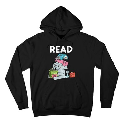 Reading Elephant And Book Lovers Friendship Hoodie