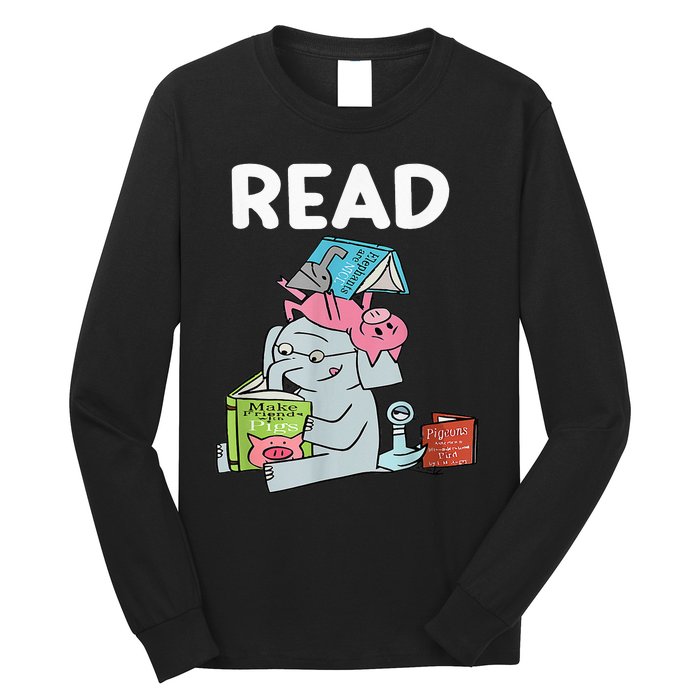 Reading Elephant And Book Lovers Friendship Long Sleeve Shirt