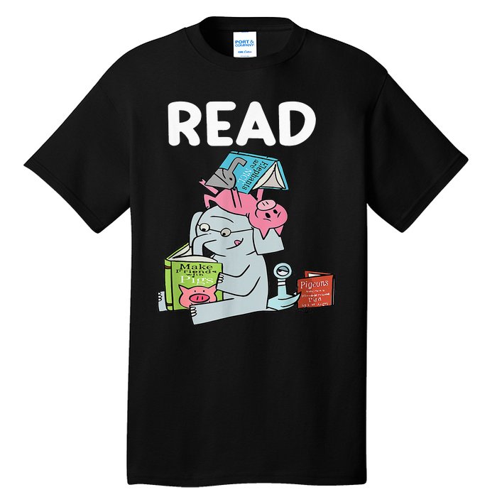 Reading Elephant And Book Lovers Friendship Tall T-Shirt