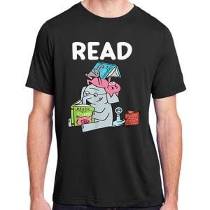 Reading Elephant And Book Lovers Friendship Adult ChromaSoft Performance T-Shirt