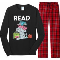 Reading Elephant And Book Lovers Friendship Long Sleeve Pajama Set