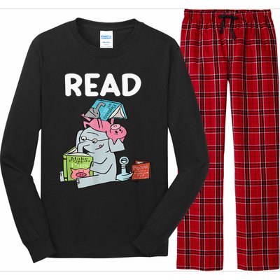 Reading Elephant And Book Lovers Friendship Long Sleeve Pajama Set