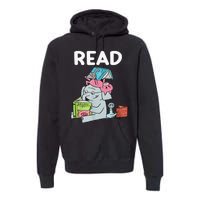 Reading Elephant And Book Lovers Friendship Premium Hoodie