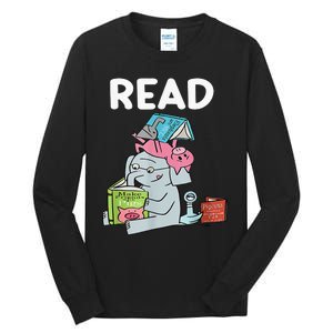 Reading Elephant And Book Lovers Friendship Tall Long Sleeve T-Shirt