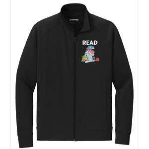 Reading Elephant And Book Lovers Friendship Stretch Full-Zip Cadet Jacket