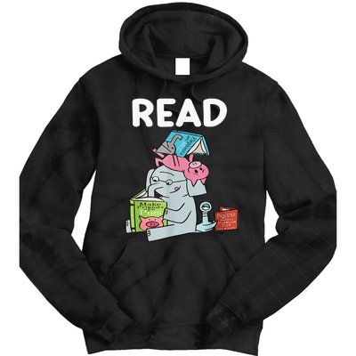 Reading Elephant And Book Lovers Friendship Tie Dye Hoodie