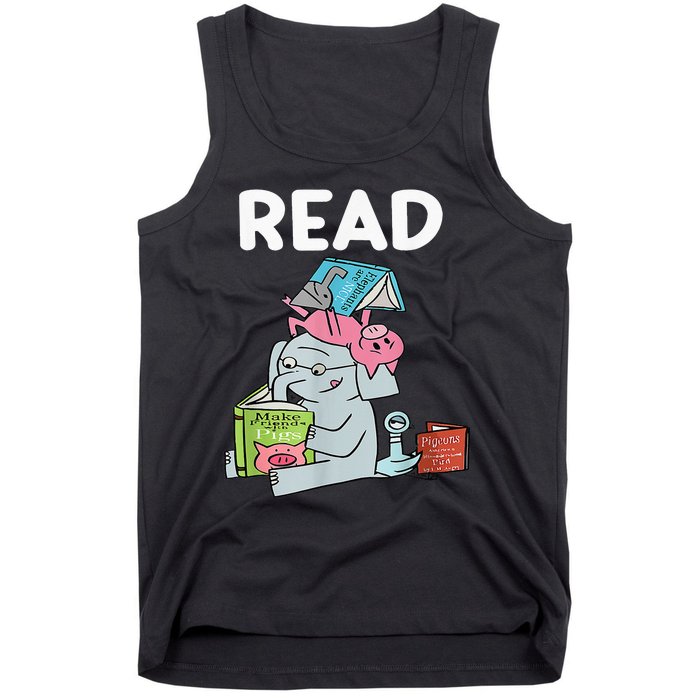 Reading Elephant And Book Lovers Friendship Tank Top