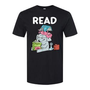 Reading Elephant And Book Lovers Friendship Softstyle CVC T-Shirt