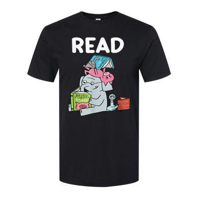 Reading Elephant And Book Lovers Friendship Softstyle® CVC T-Shirt