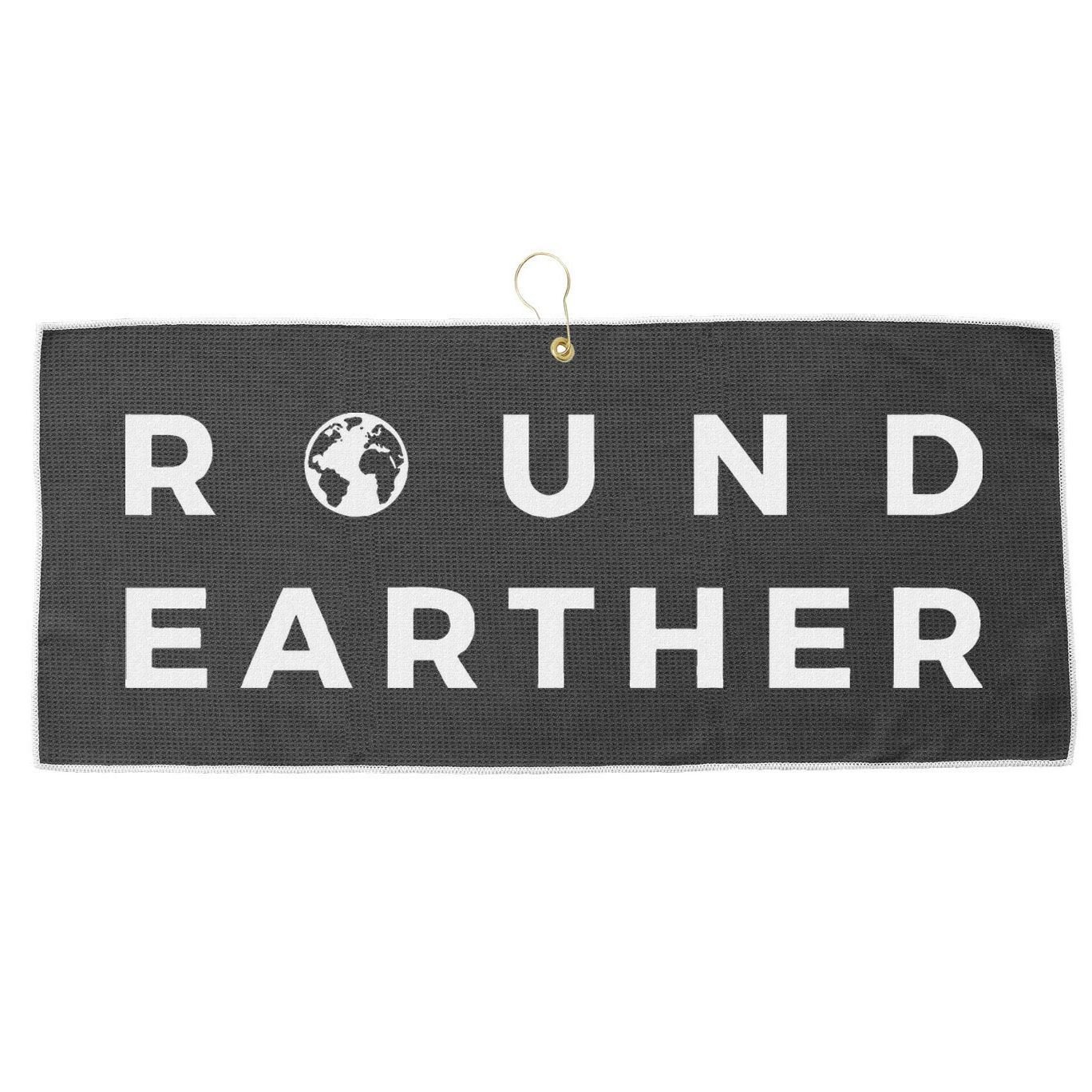Round Earther Anti Flat Earth The Earth Is Round Large Microfiber Waffle Golf Towel