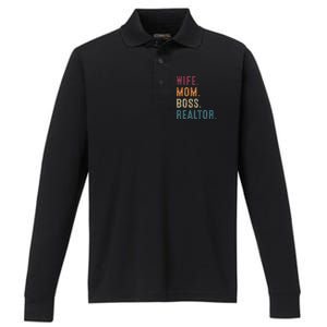 Real Estate Agent Investor Wife Mom Boss Realtor Funny Cute Gift Performance Long Sleeve Polo