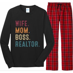 Real Estate Agent Investor Wife Mom Boss Realtor Funny Cute Gift Long Sleeve Pajama Set