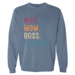 Real Estate Agent Investor Wife Mom Boss Realtor Funny Cute Gift Garment-Dyed Sweatshirt