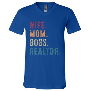 Real Estate Agent Investor Wife Mom Boss Realtor Funny Cute Gift V-Neck T-Shirt