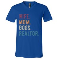 Real Estate Agent Investor Wife Mom Boss Realtor Funny Cute Gift V-Neck T-Shirt